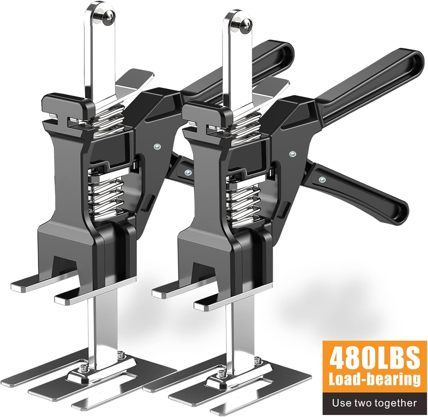 FITCHCE Labor Saving Arm Jacks, Solid Metal Arm Handheld Jack, Portable & Adjustable Lift Jack, Door Cabinet Drywall Arm Tool Lift for Installation of Doors/Windows/Cabinets/Tiles（2pcs）