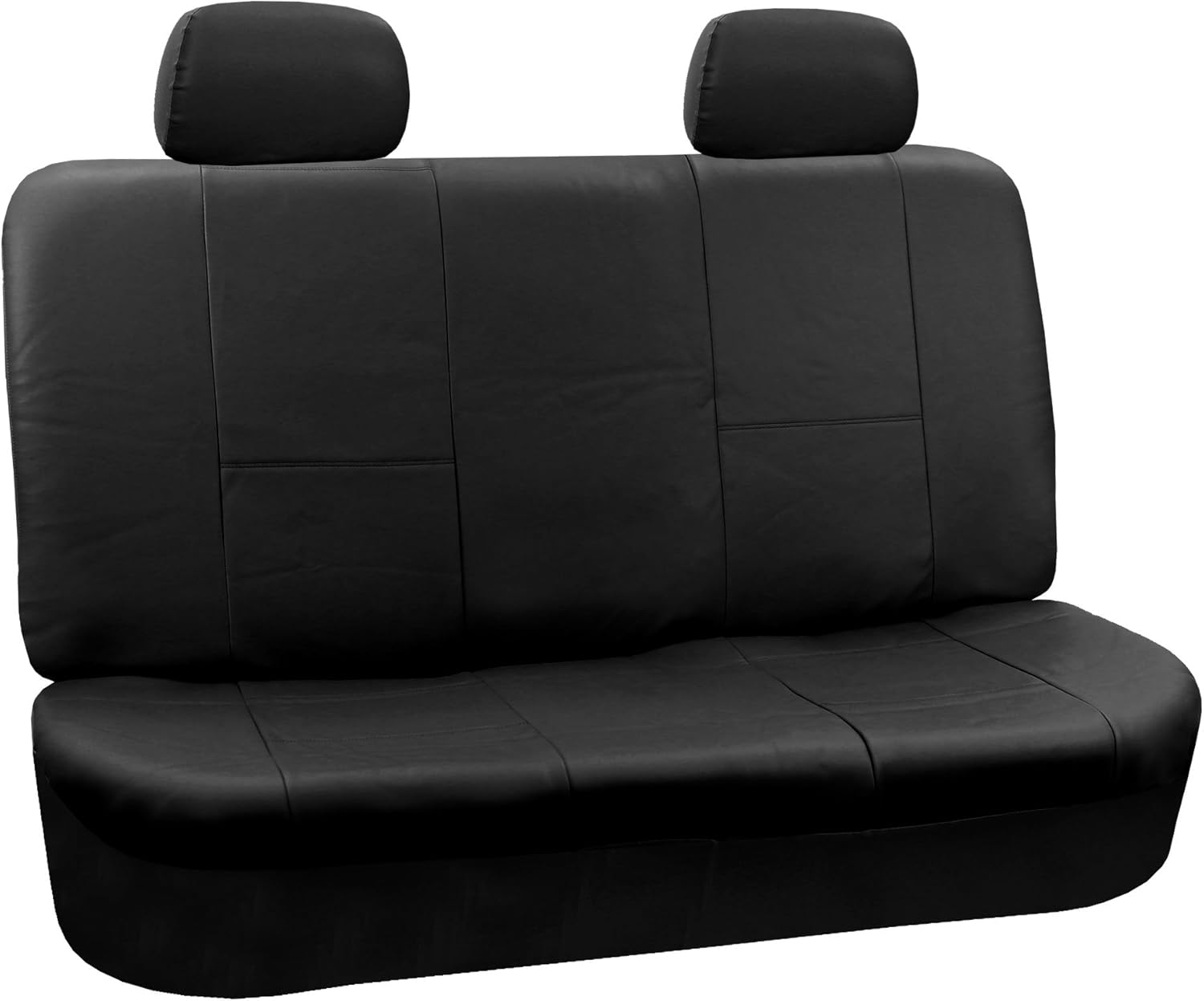 FH GROUP Car Seat Covers Classic Exquisite Leather Car Seat Covers, Airbag Compatible &ndash; Universal Fit for Cars Trucks & SUVs (Gray/ Black) PU002102