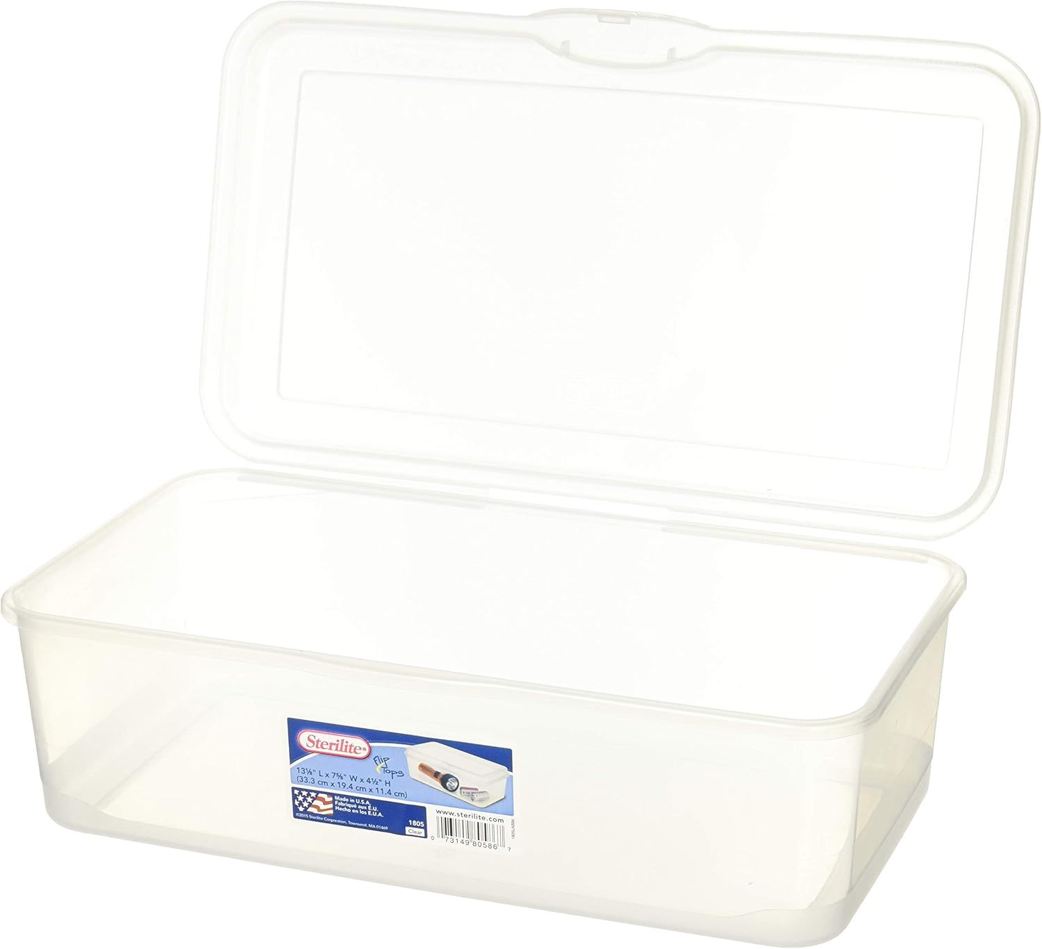 Sterilite 6 Pack 18058606 Plastic FlipTop Latching Storage Box Container Clear