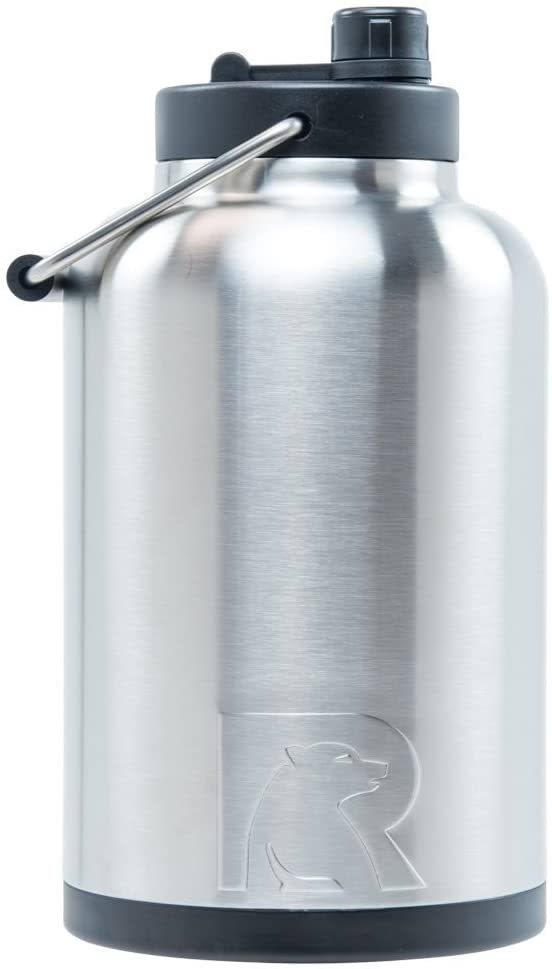 RTIC One Gallon Vacuum Insulated Jug, Stainless, Stainless Steel