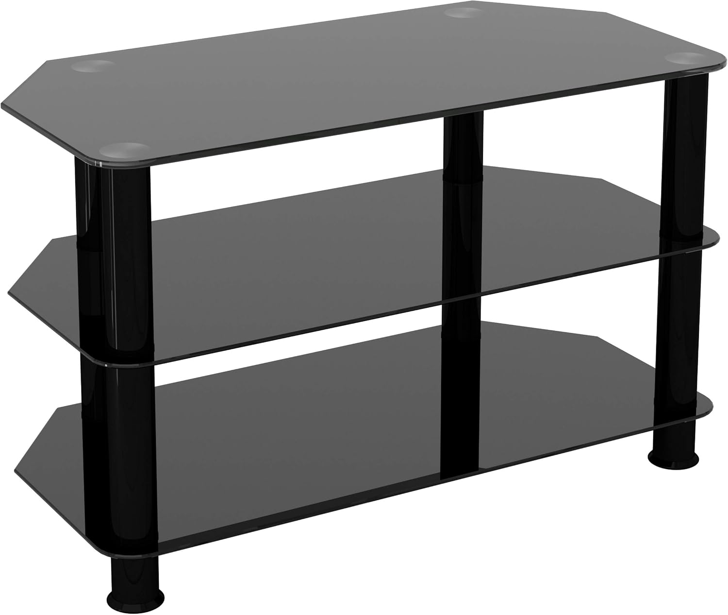 AVF SDC800BB-A TV Stand for TVs UP to 42-inch, Black Glass, Black Legs