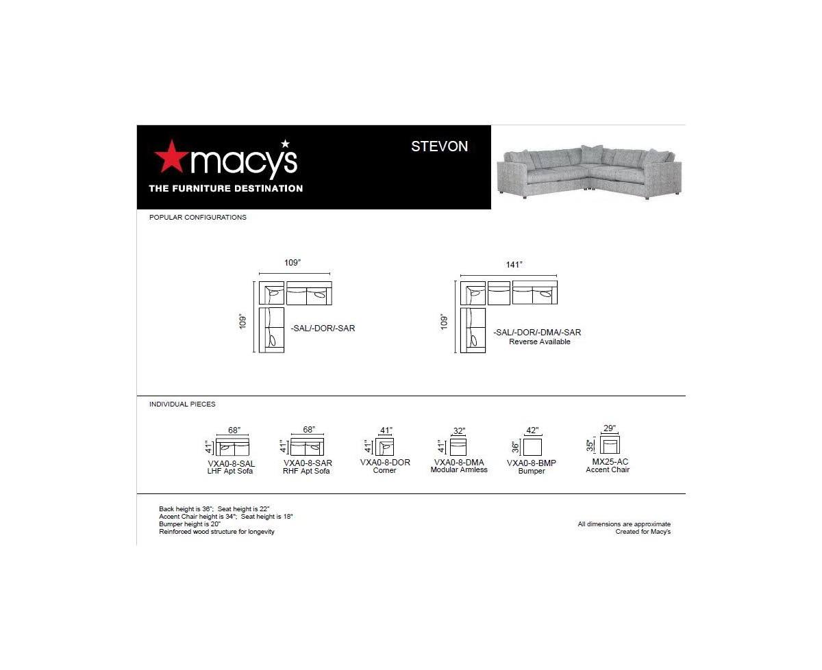 Closeout! Stevon Fabric Accent Chair, Created for Macy's - Cork Stone