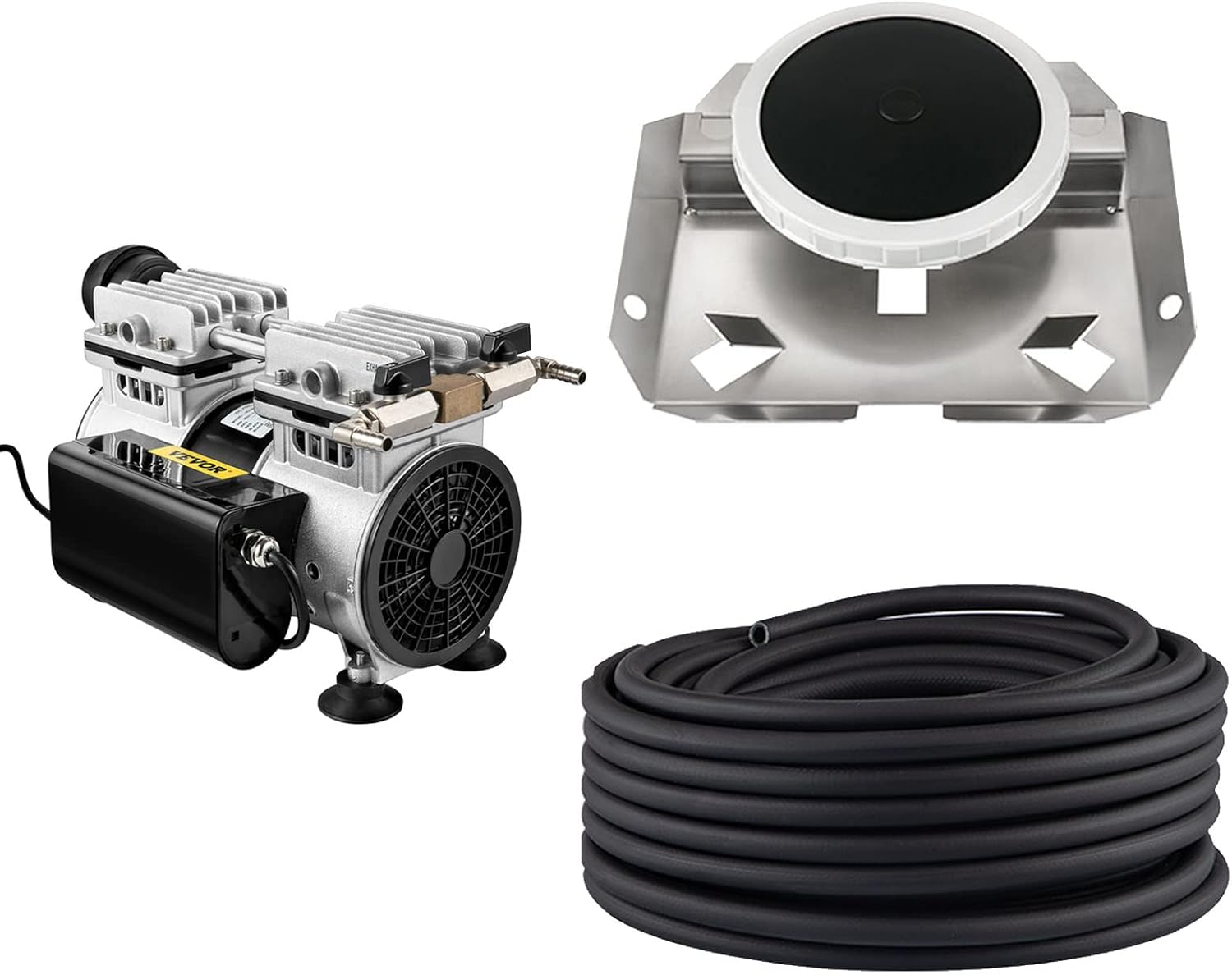VEVOR Pond Aerator, for Up to 3 Acres, Pond Aeration System with 1/2 HP 4.7 CFM Compressor, 100' x 3/8