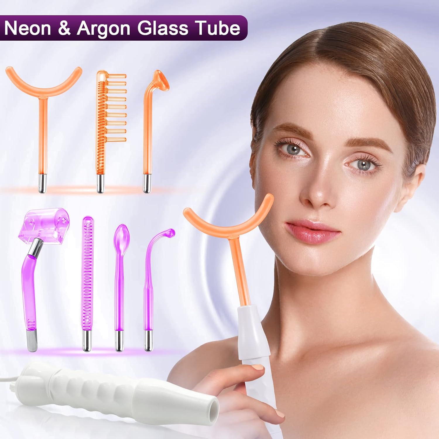 High Frequency Machine, APREUTY 7 in 1 Portable Handheld High Frequency Wand Machine with 3 Pcs Neon & 4 Pcs Argon Wands