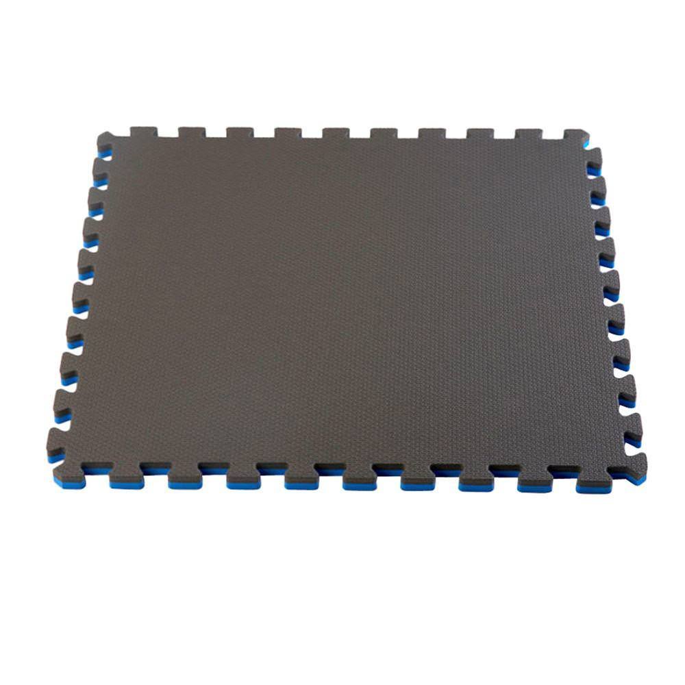 Norsk Blue/Black 24 in. x 24 in. Eva Foam Sport Multi-Purpose Reversible Interlocking Tile (28-Tile)