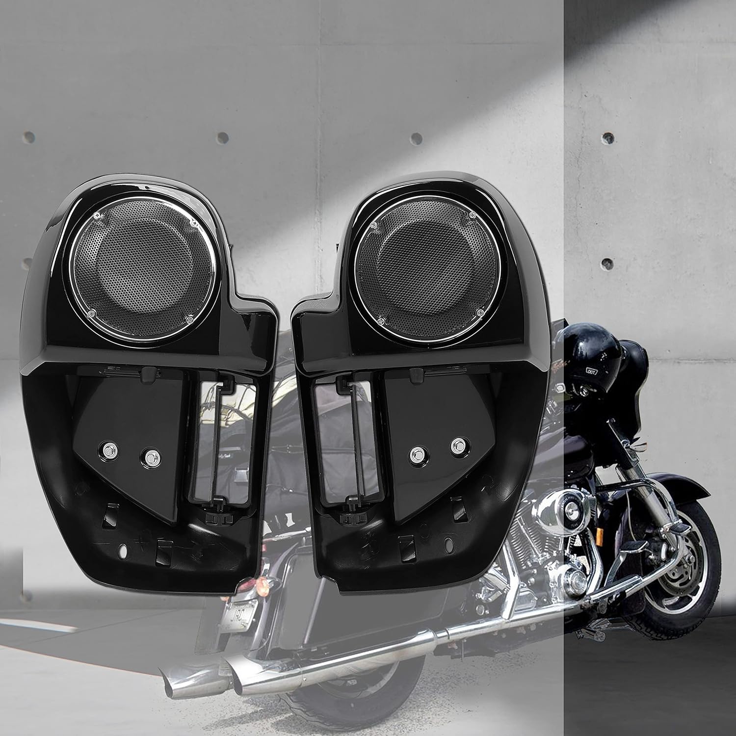KUAFU Vivid Black Lower Vented Leg Fairing Kit Compatible With 2014-2021 Harley Davidson Touring Model