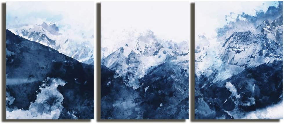 Abstract Canvas Wall Art Modern Abstract Painting Prints Blue Canvas Pictures Artwork Wall Art for Bedroom Living Room Bathroom Decoration Framed Ready to Hang 12