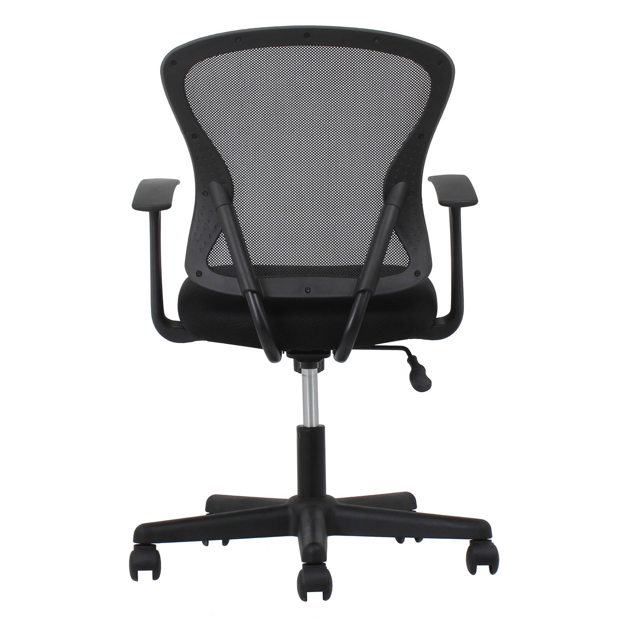 OFM Essentials ESS-3011 - Chair - armrests - T-shaped - tilt - swivel - fabric, mesh fabric - black