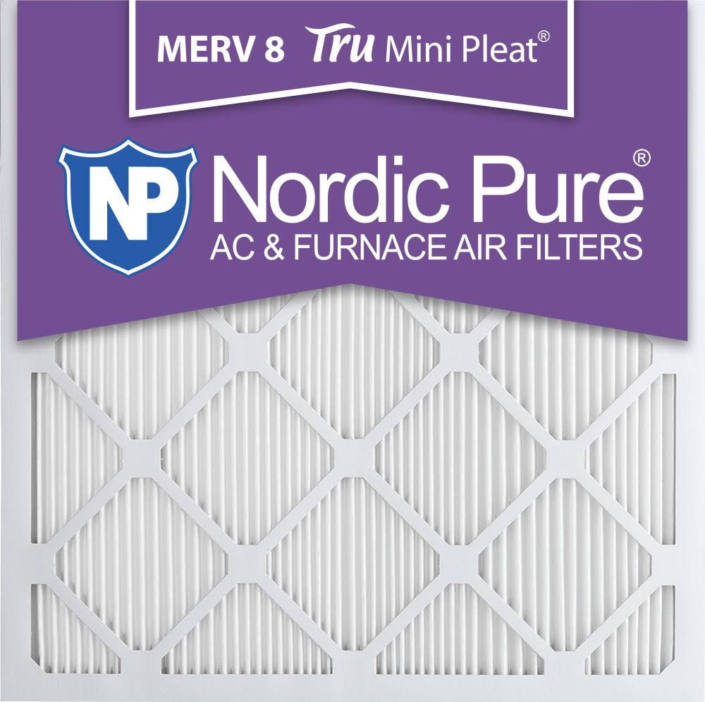 Nordic Pure 25x25x1 Tru Mini Pleat MERV 8 AC Furnace Air Filters Qty 6