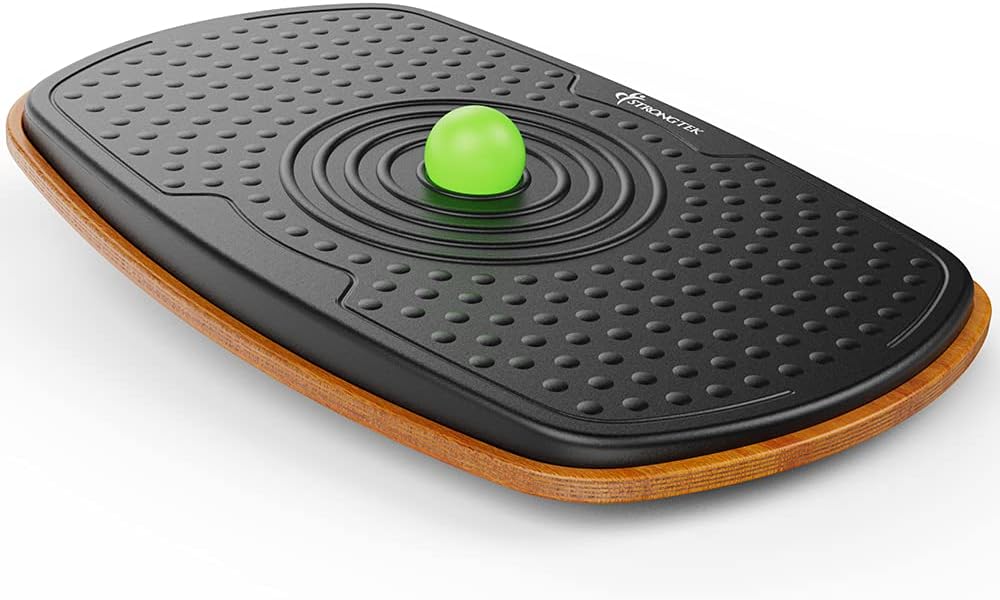 StrongTek Anti Fatigue Balance Board, Standing Mat, Standing Desk Accessories, Wobble Foot Rocker, Balancing Anti Fatigue Mat, Core Strength Exercise, Physical Therapy (PU+Massage Ball) Pack of 2