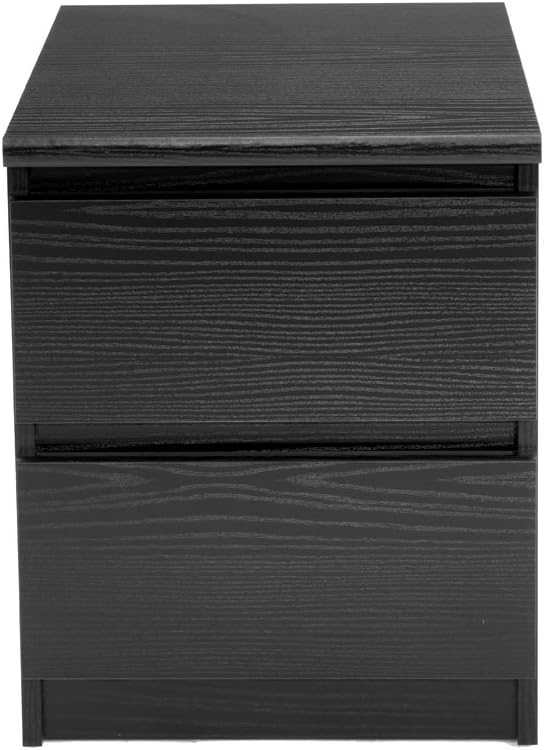 Tvilum Scottsdale 2 Drawer Nightstand, Black Wood Grain