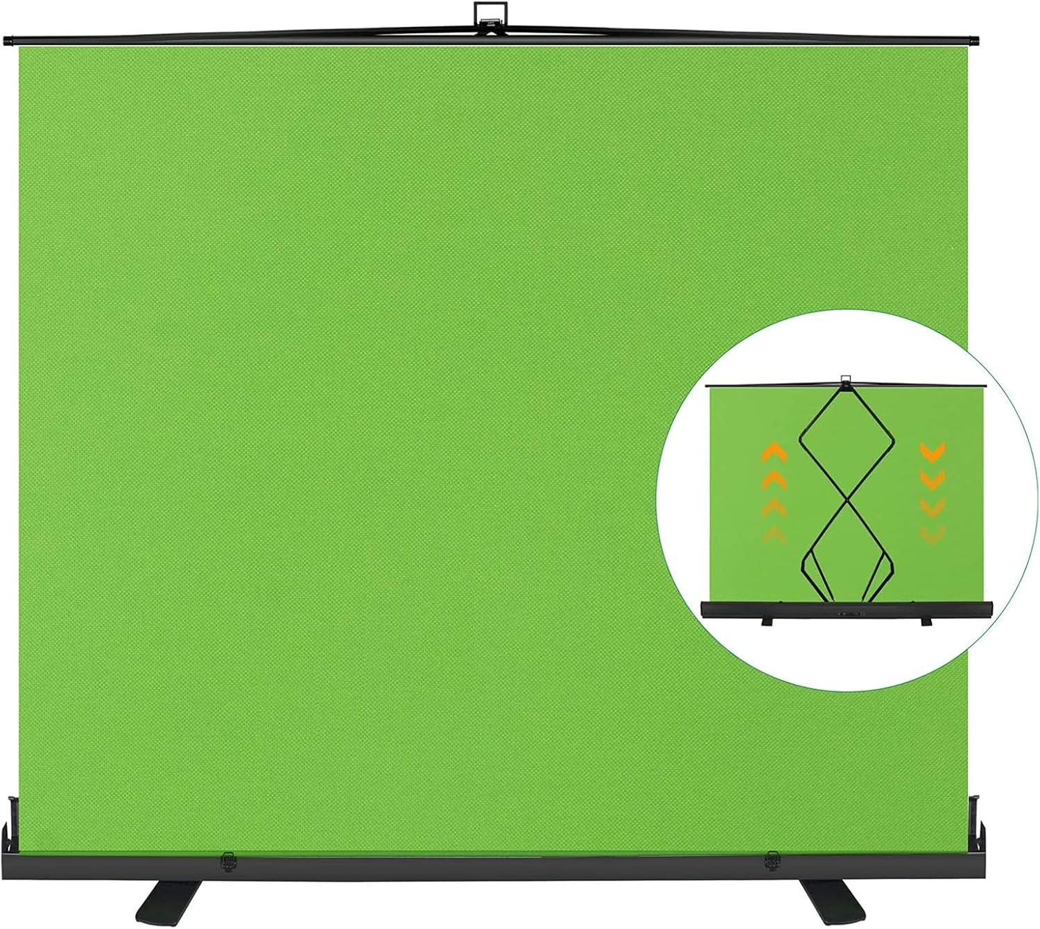 EMART 77in x 92in Collapsible Chromakey Panel Green Screen for Photo Backdrop Video Studio, Live Game, Portable Pull Up, Solid Aluminium Base Wrinkle-Resistant Fabric, Auto-Locking Air Cushion Frame