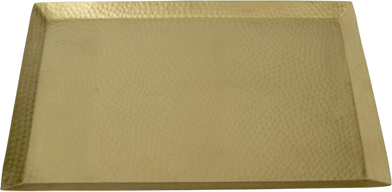 De Kulture Works Handmade Pure Brass Serving Tray Gold Pack of 2