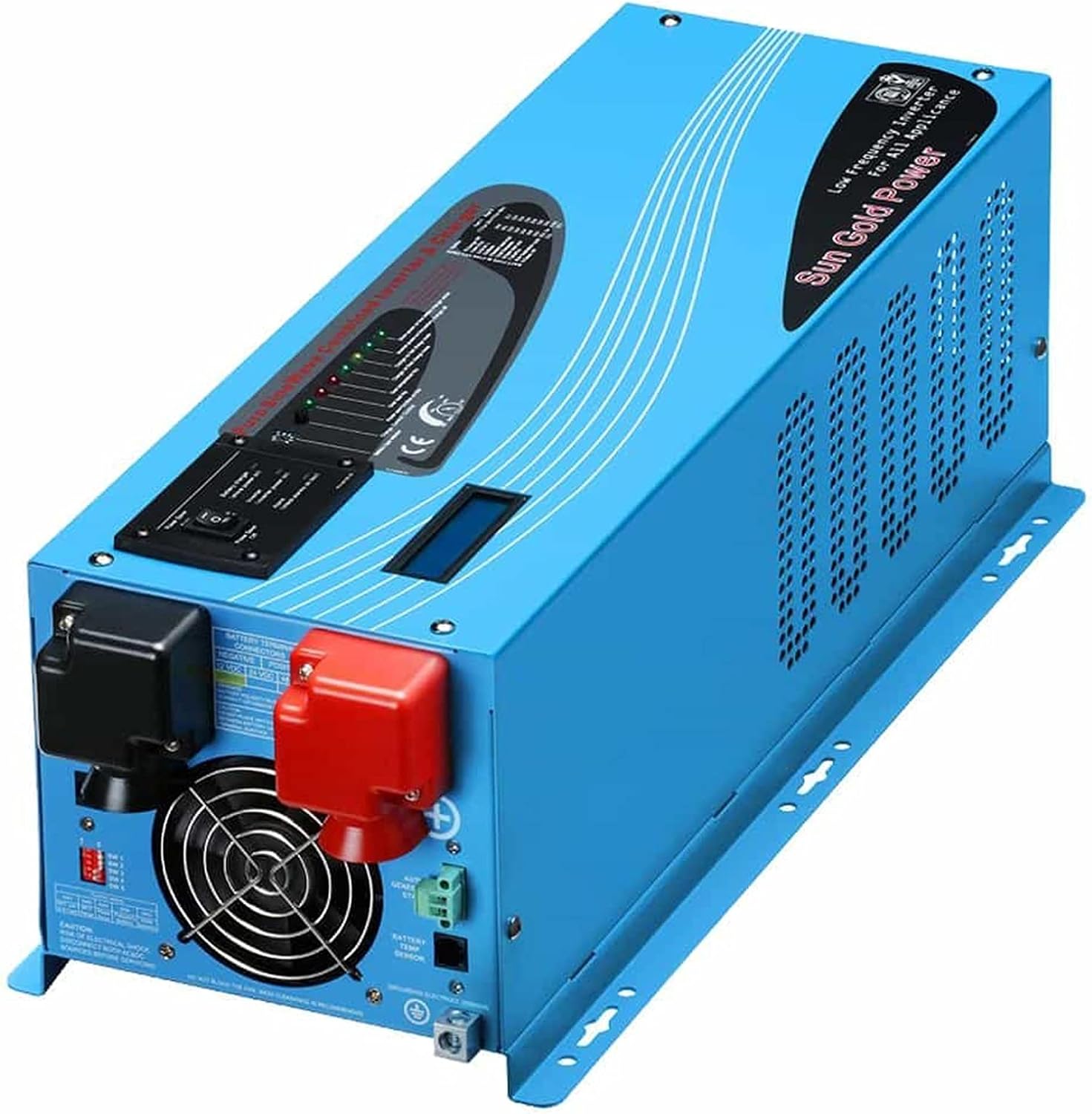 4000W Peak 12000W DC 12V to AC 120V Pure Sine Wave Power Inverter with Battery Charger Low Frequency Solar Inverter Charger LCD Manufactured by SunGoldPowerCo.,Ltd