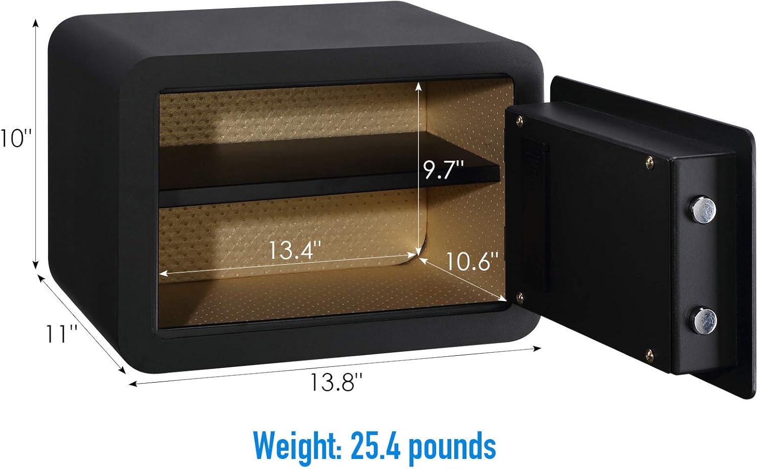 Tenamic Safe Box 0.85 Cubic Feet Electronic Digital Security Box, Keypad Lock Box Cabinet Safes, Solid Alloy Steel Office Hotel Home Safe, Black