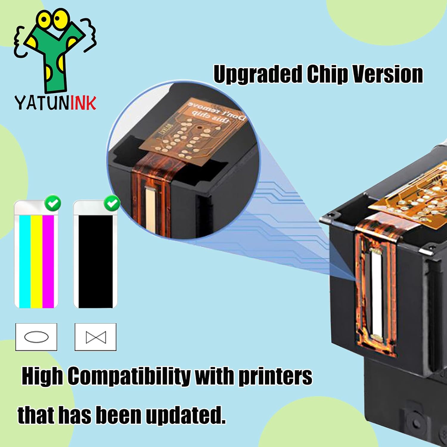 YATUNINK Remanufactured Replacement for HP 62XL 62 XL Black Color Ink Cartridges to Use with Envy 5640 5642 5643 5646 5660 7640 7645 OfficeJet 5740 5745 5746 200 250 Printer(2 Pack) Pack of 2