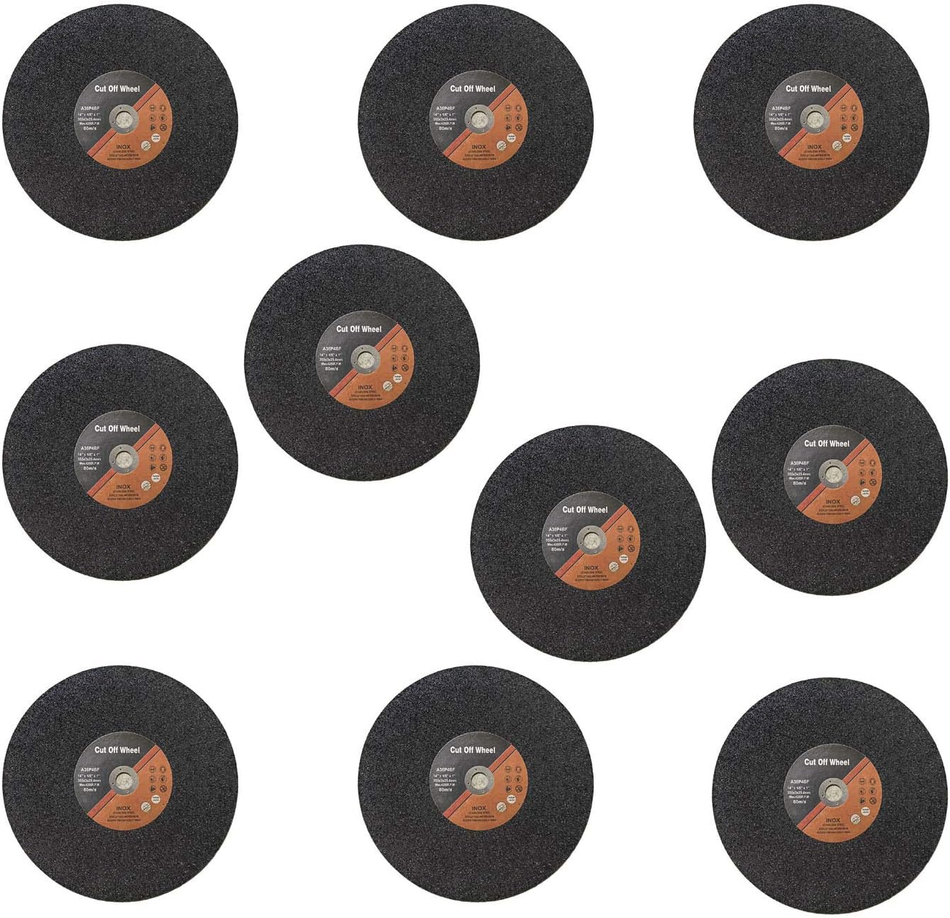 14-Inch Cut-Off Wheel,10-Pack,14 Inch Abrasive Cut Off Blades Metal Cutting,Chop Saw Blades 14 Inch Pack of 2