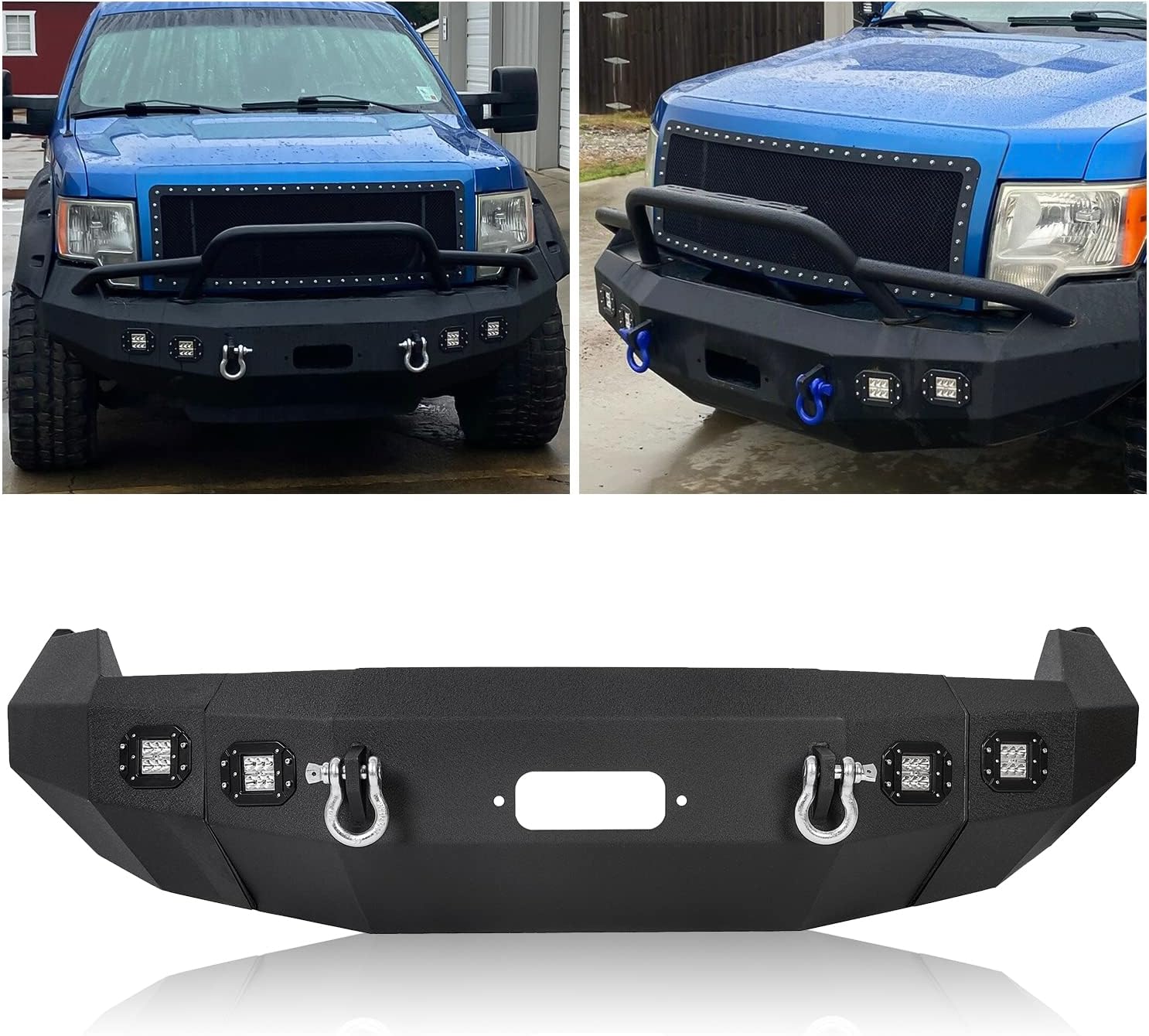 ECOTRIC Front Bumper Steel Compatible with 2009-2014 Ford F150 TRUCKS (Excluding Raptor) 2 Packages