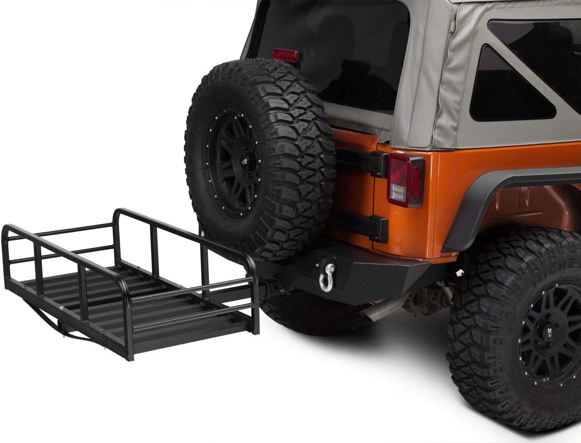 RedRock Hitch Mounted Cargo Rack; 12-Inch XL Compatible with 07-22 Jeep Wrangler JK & JL