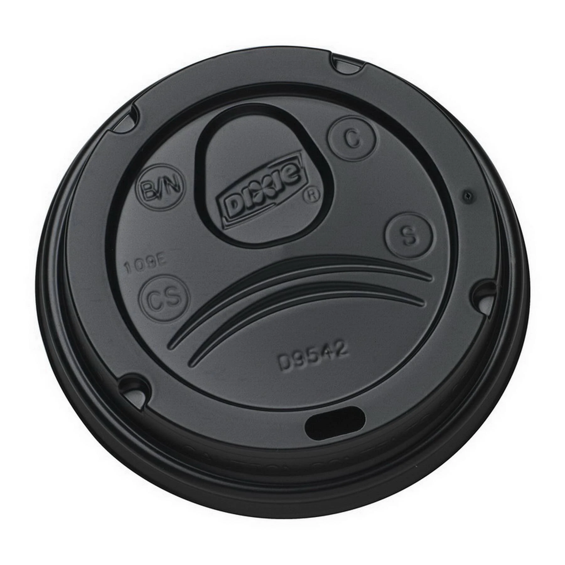 Dixie Drink-Thru Lids for 10-20 oz Cups Plastic Black