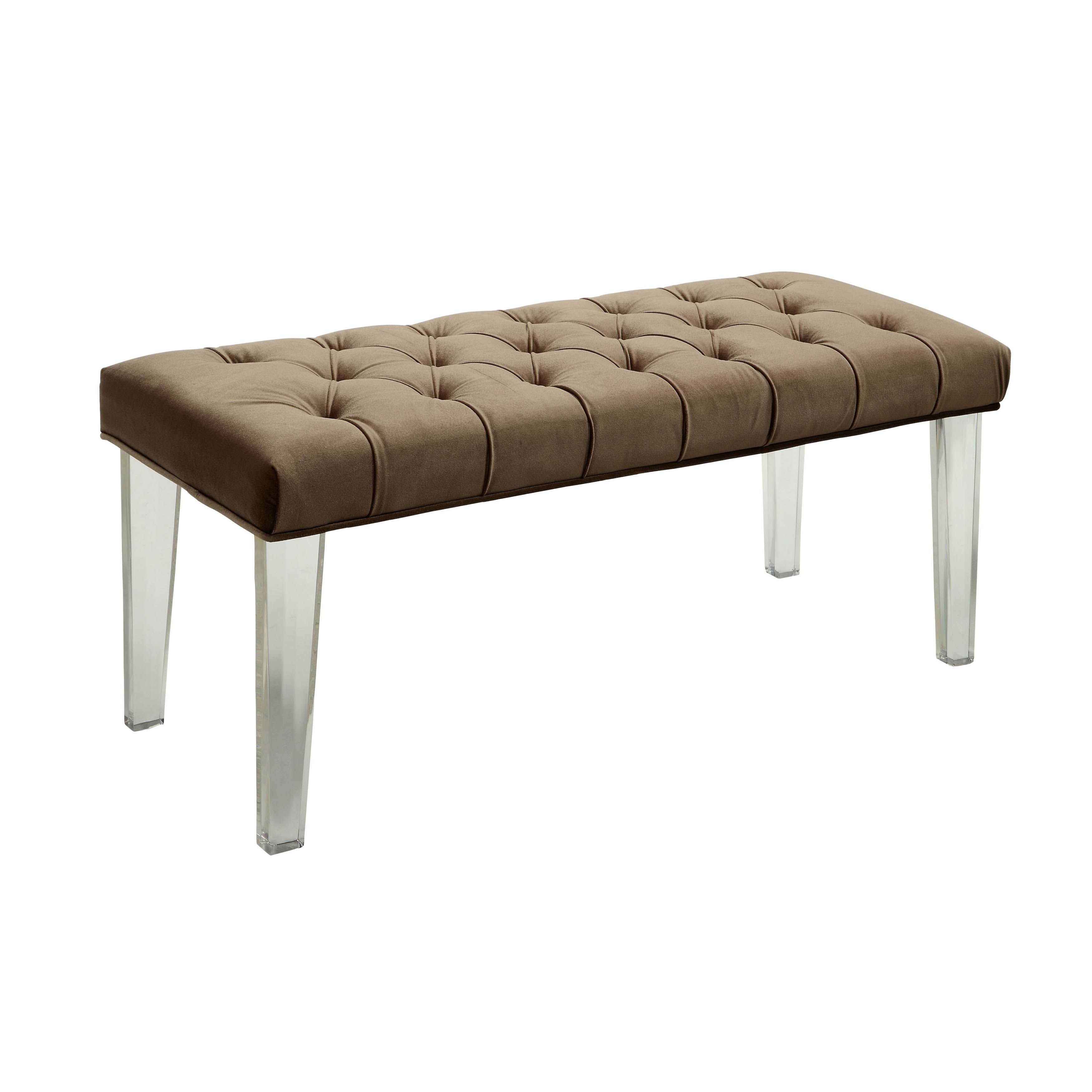 Furniture of America Bral Contemporary Fabric Tufted Accent Bench - Black