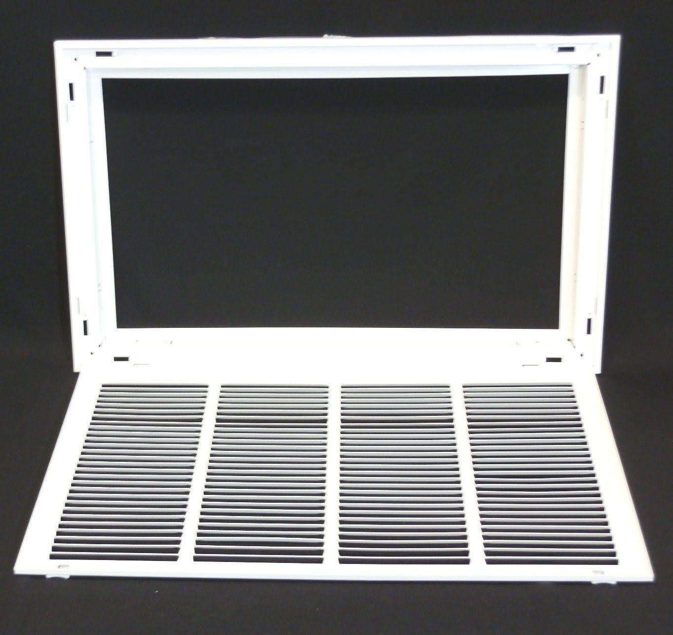 24x22 x 18 Steel Return Air Filter Grille for 1x22 Filter Removable Face/Door White