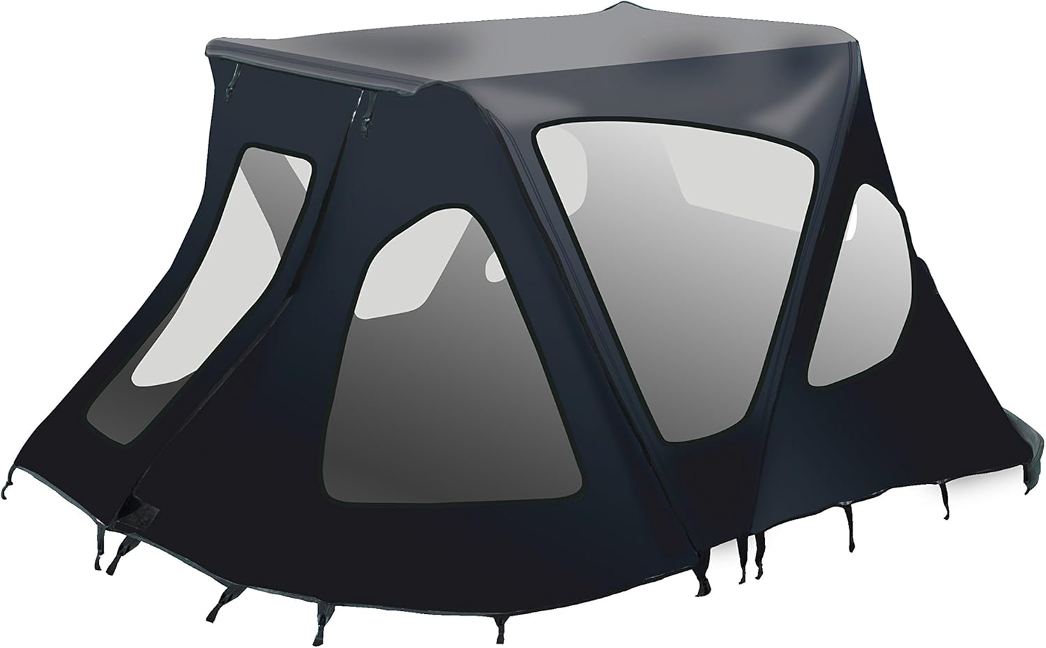 ALEKO BWTENT420BK Winter Waterproof Canopy Boat Tent Sun Shelter Sunshade for 13.8 ft Long Inflatable Boats, 6.5 x 5 Feet, Black