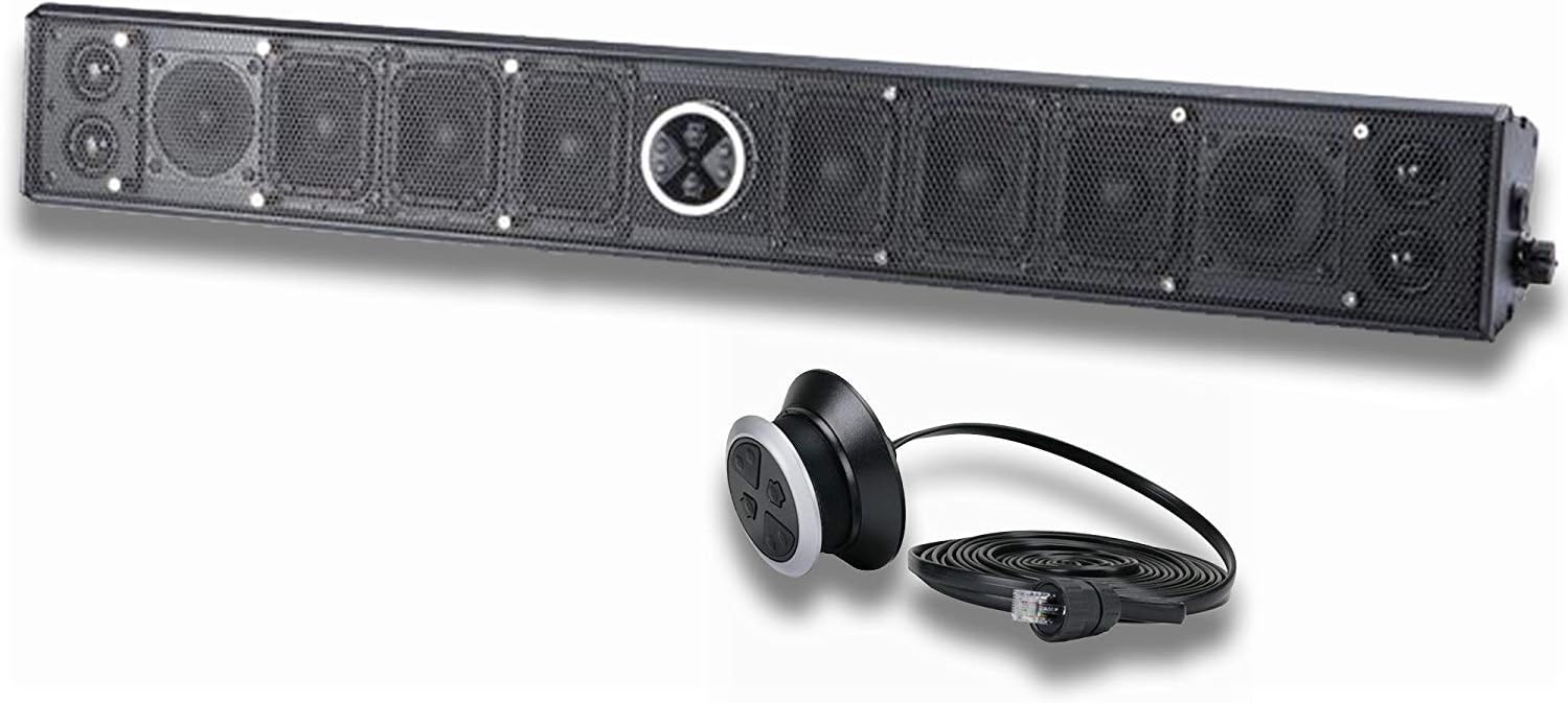 PowerBass XL-1200 Marine Amplified Power Sports Bluetooth Soundbar with Remote, Black (XL1200+REM)