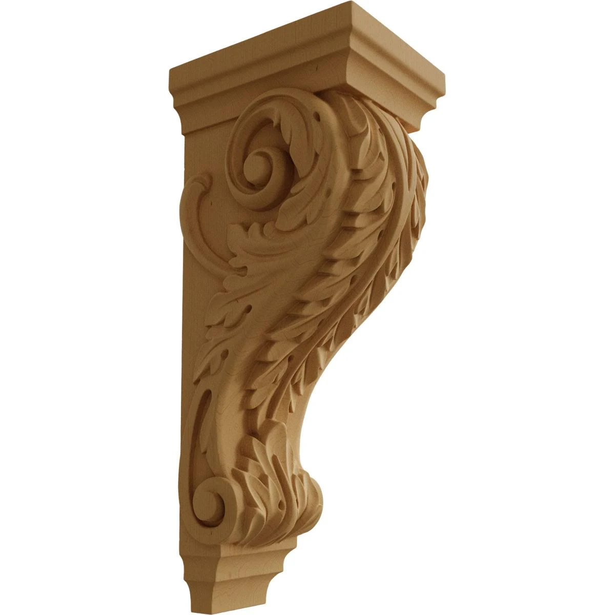 Ekena Millwork CORW06X08X18ACAL 6x22W x 7 1/2x22D x 18x22H Extra Large Acanthus Wood Corbel, Alder