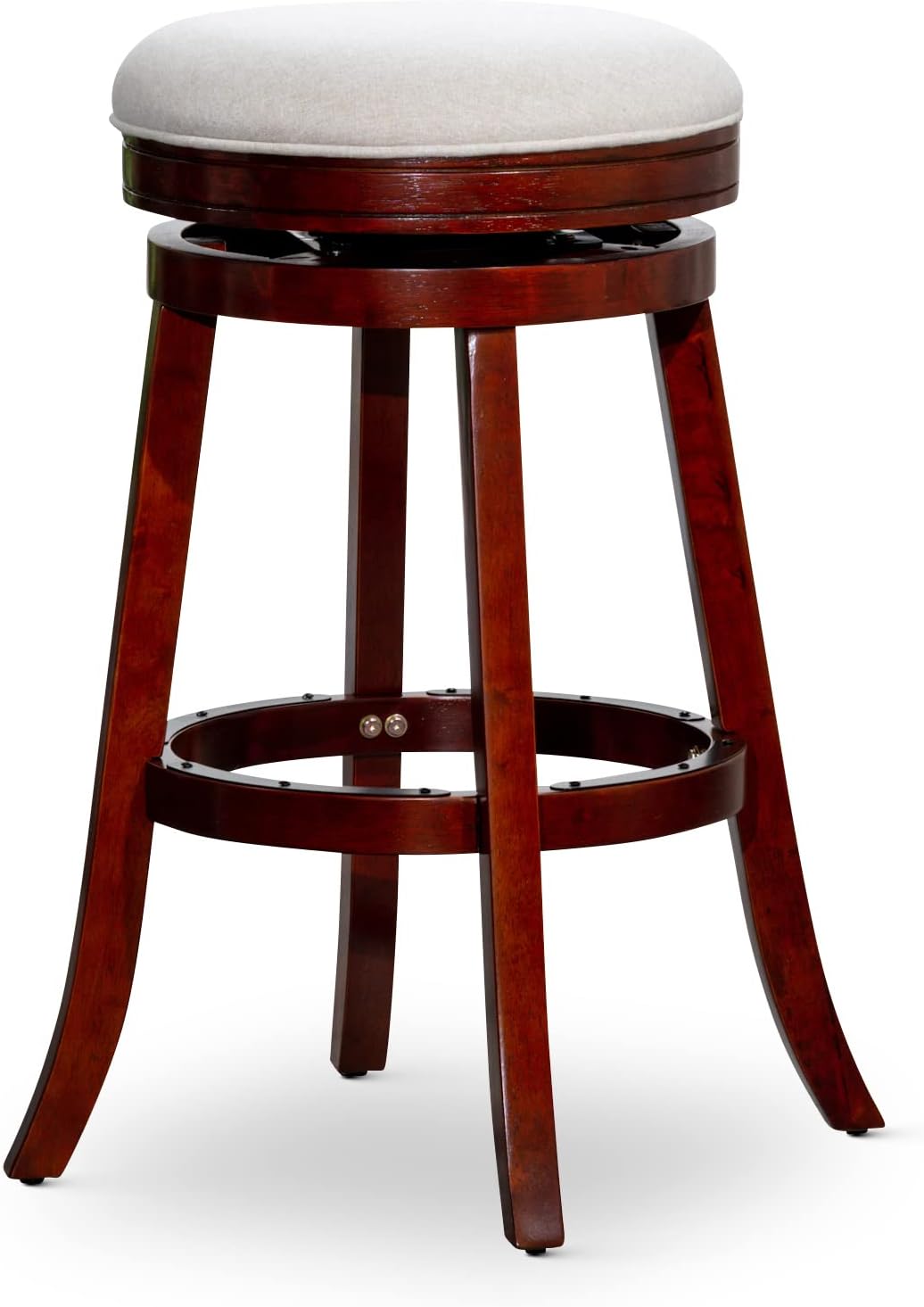 DTY Indoor Living Creede Backless Swivel Stool, Weathered Gray Finish, 24