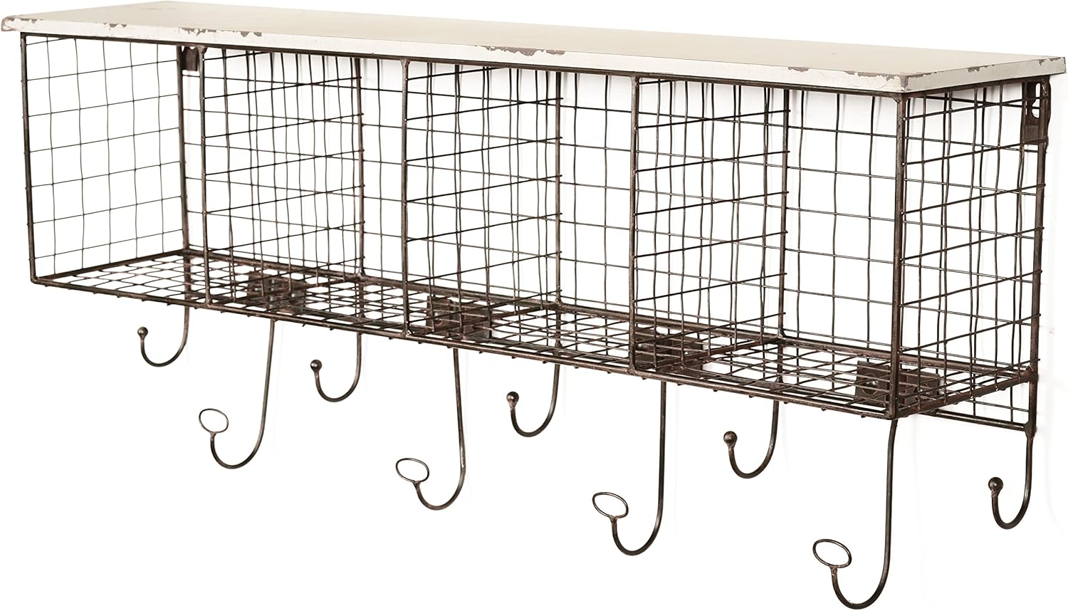 Linon 4-Cubby Wall Shelf, White - AHWE1238W1 Pack of 2