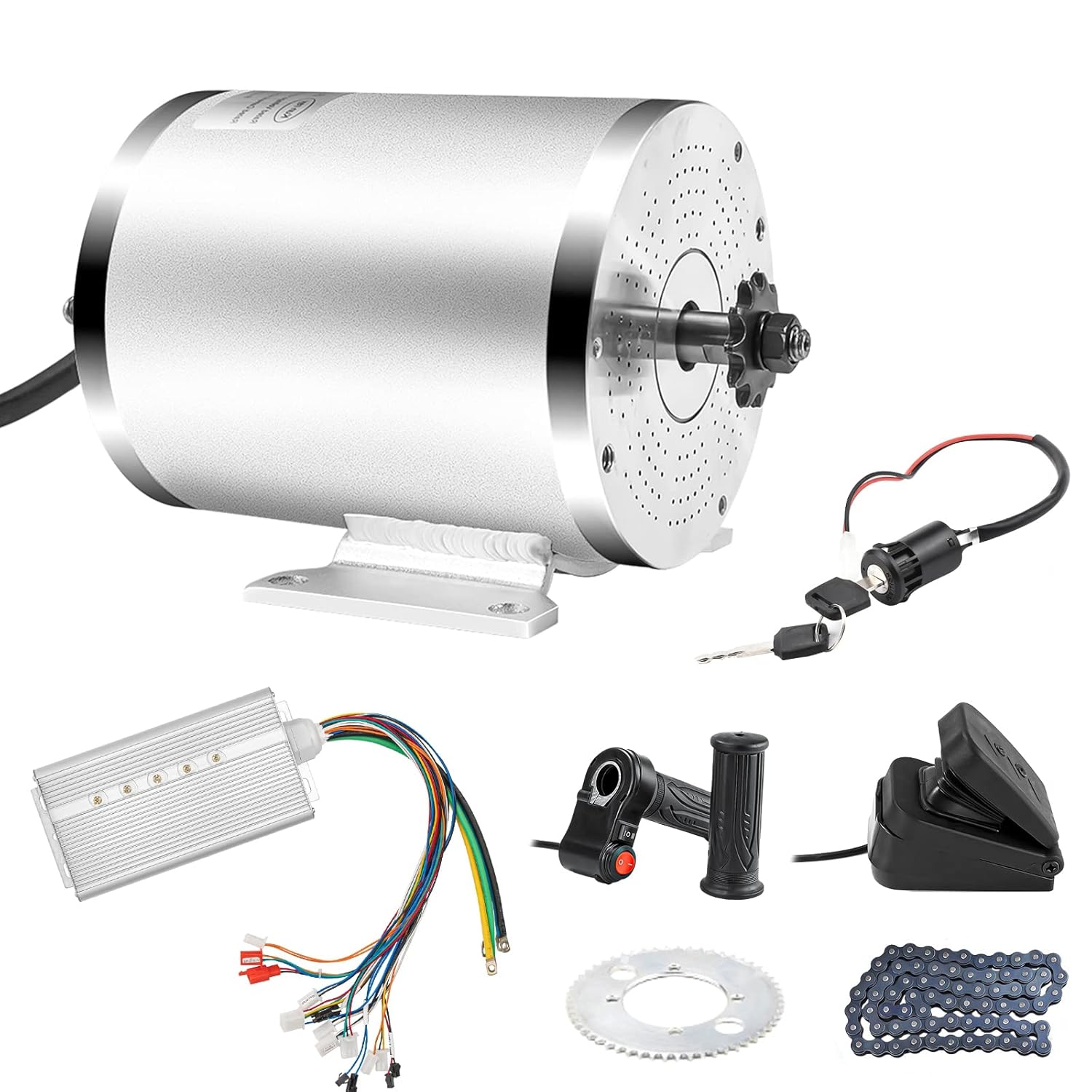 Electric Brushless DC Motor Kit 72V 3000W 4900RPM High Speed Electric Scooter Motor with Mounting Bracket for Go Karts E-Bike Motorcycle Mid Drive Motor 24 Mosfet 50A BLDC Controller