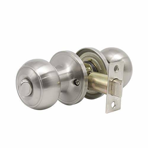 Probrico (10 Pack) Round Privacy Door Knob(Thumb Turn Lock on The Inside), Keyless Doorknobs Interior/Exterior Lockset,Privacy K