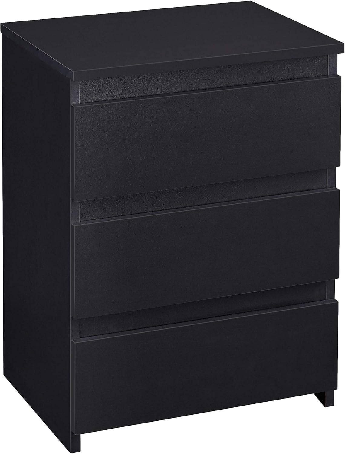 Yaheetech Modern Wood End Table with 3 Drawers for Living Room, Simple Small Side Table with Drawers for Small Space, Large Capacity Cabinet with Storage for Office, Black Pack of 2