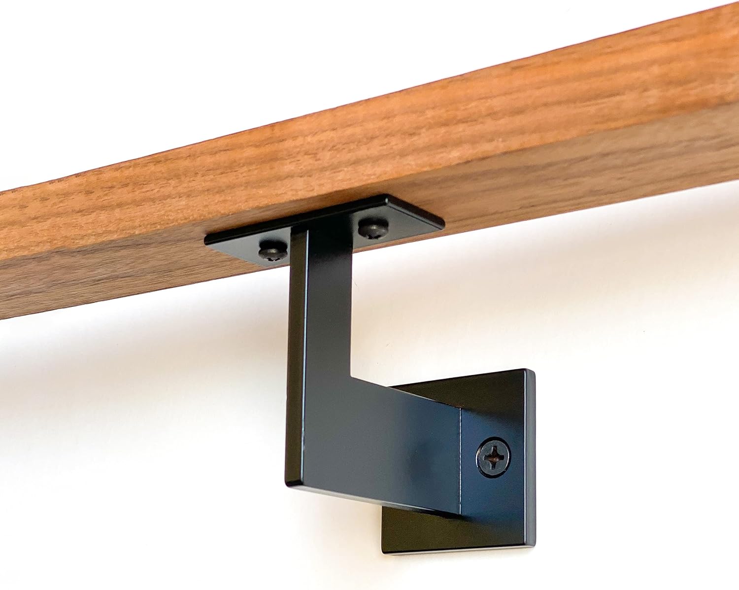 Linear Handrail Bracket - Contemporary Steel Stair Rail Black by Bold MFG & Supply in Austin TX Pack of 2