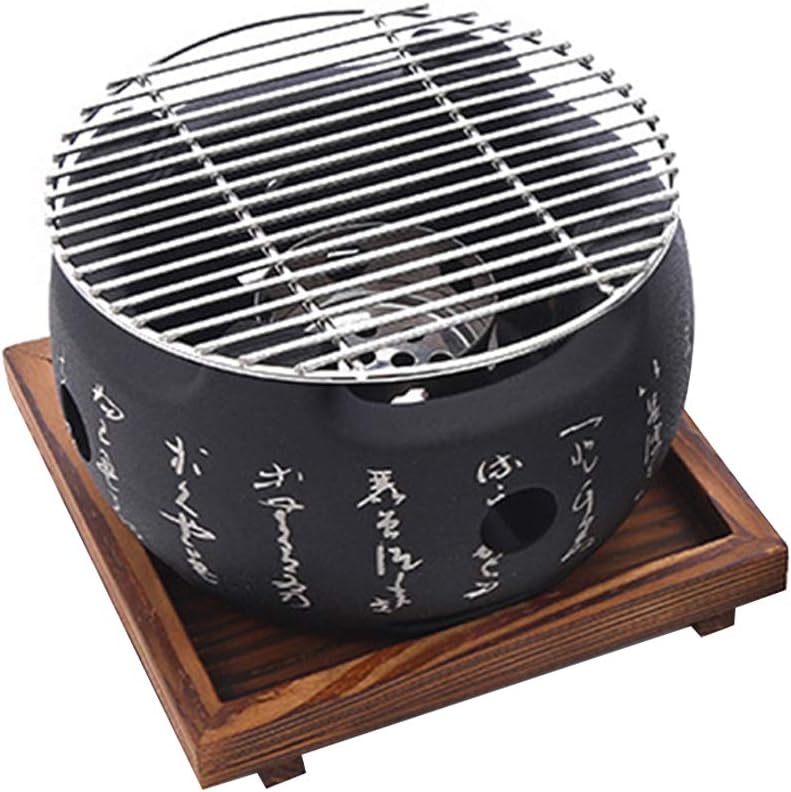 Japanese Style BBQ Grill, Japanese Barbecue Grill Portable Barbecue Stove Japanese Food Charcoal Stove/BBQ Plate Household Barbecue Tools Accessories (BBQ Grill (24X12.5cm)) Pack of 2