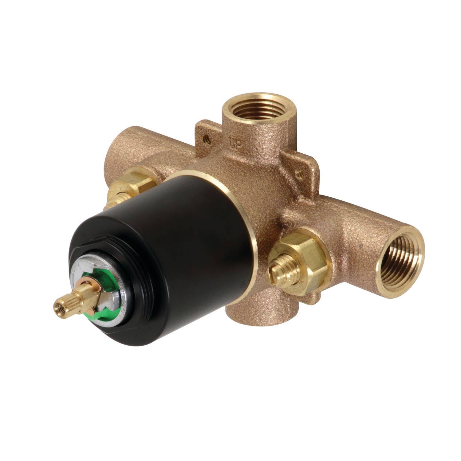 Kingston Brass KB650V Pressure Balanced Rough-In Tub and Shower Valve with Stops, Matte Black