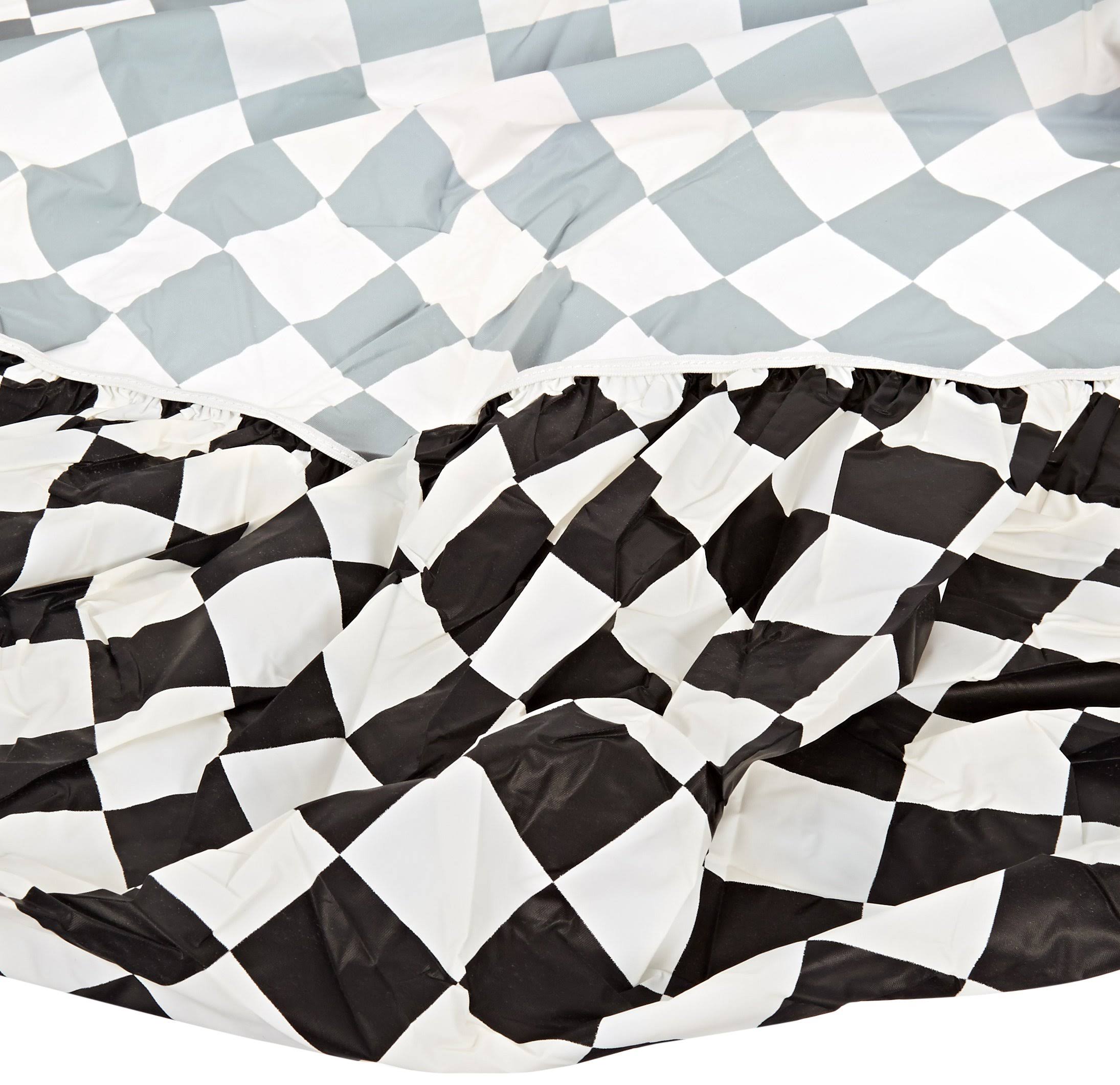 Kwik Covers 72-BLKW 72 in. Round Kwik-Cover Black-White Check