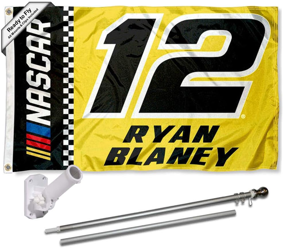 WinCraft Ryan Blaney Flag Pole and Mount Bracket Set