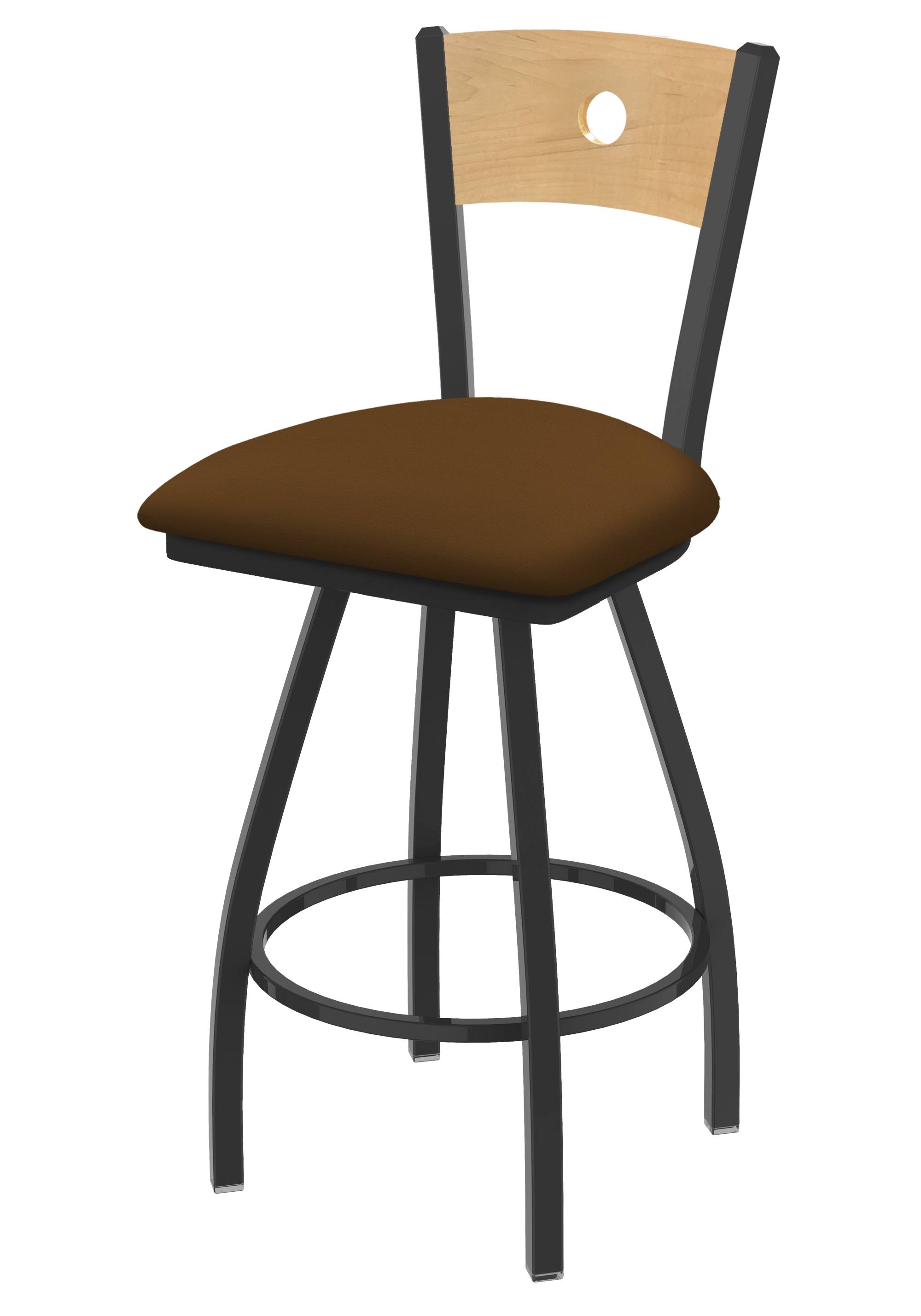 Holland Bar Stool 83036PWNatMplBALBeWd 830 36x22 Voltaire Pewter Swivel Stool with Natural Maple Back and Allante Beechwood Seat