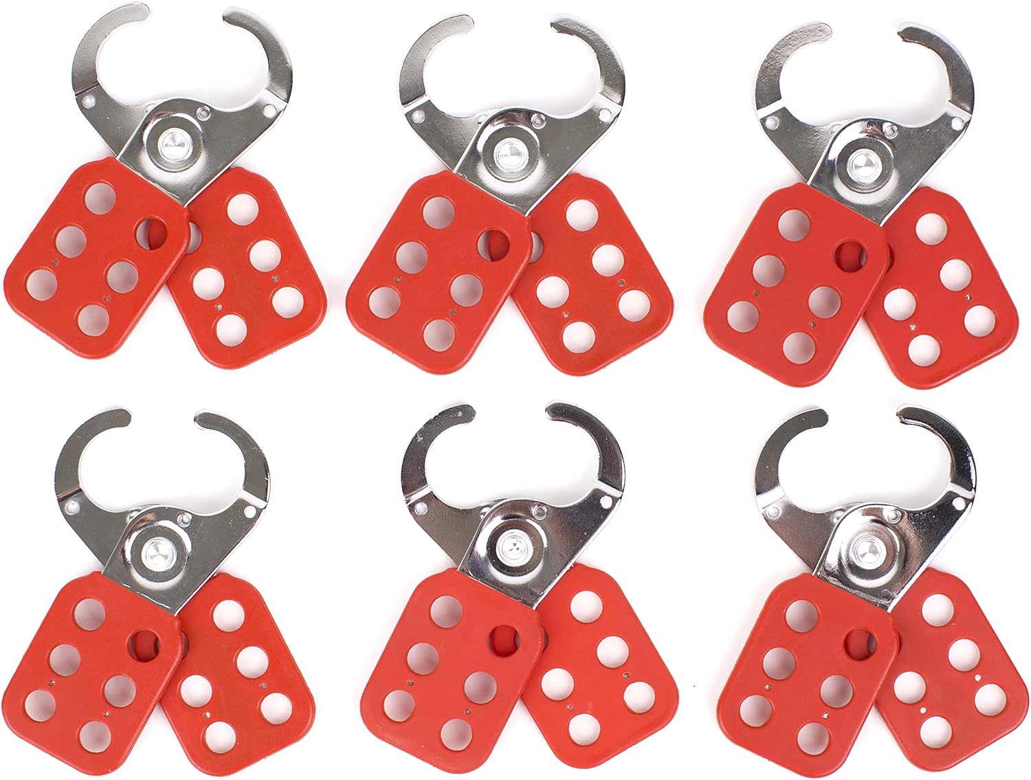 TRADESAFE Lock Out Tag Out Hasp, 6 Pack, Stainless Steel Safety Hasp Lock for Padlocks, Tamper-Proof and Impact-Resistant