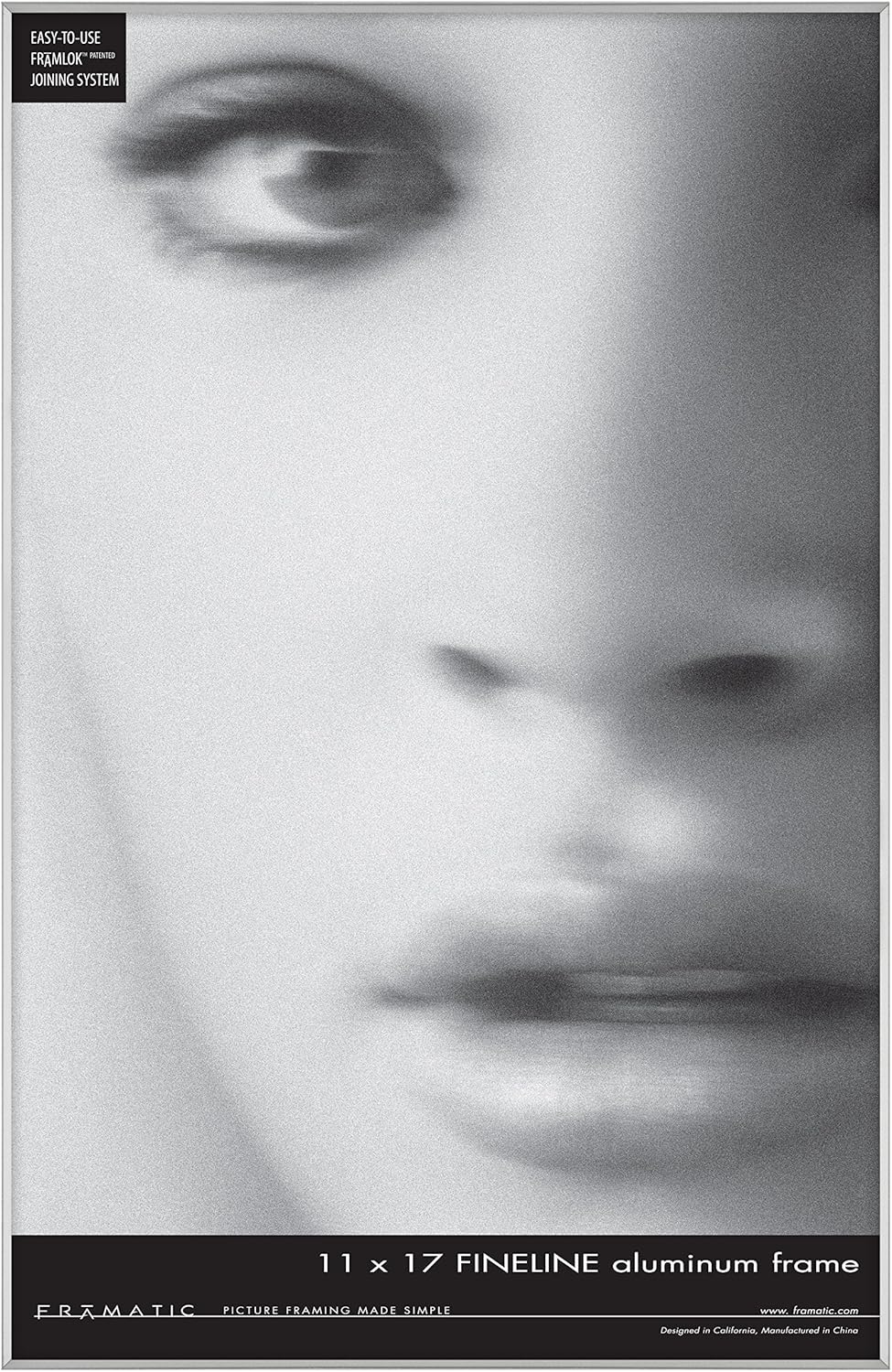 MCS, Black Framatic Fineline 8x8 Inch Aluminum Frame (4pk), (302233), 8 x 8 Pack of 2