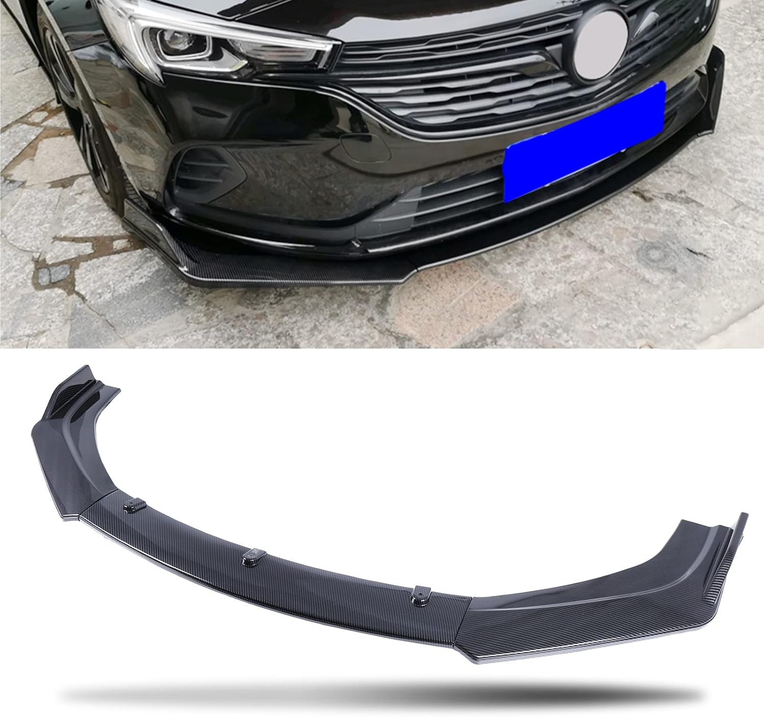 Car Front Bumper Lip Splitter Trim Protection Automotive Air Dams Body Kit Spoiler,Universal Fit for Most Cars Ford Kia GMC Audi Honda Mazda and More,Carbon Fiber Pattern Pack of 2