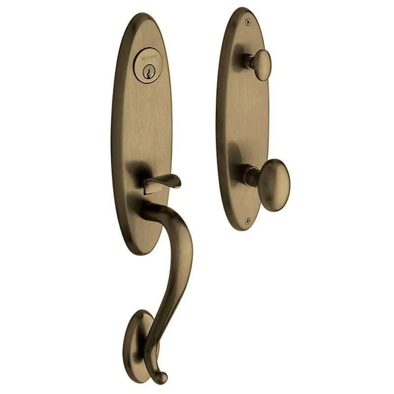 Baldwin 85360050FD Estate Blakely Full Dummy Handleset Satin Brass and Black