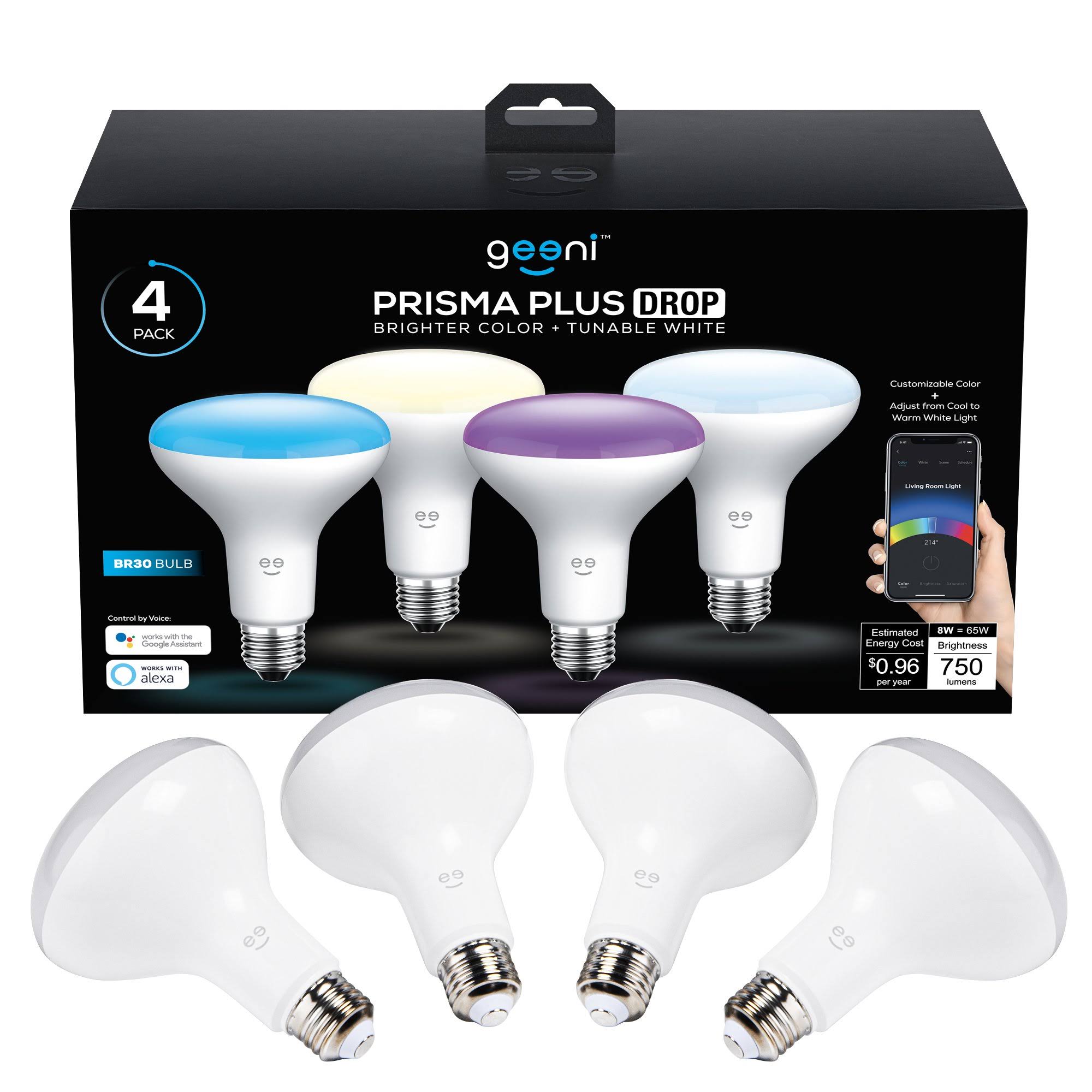 Geeni 4 Pack Smart BR30 RGB + Tunable