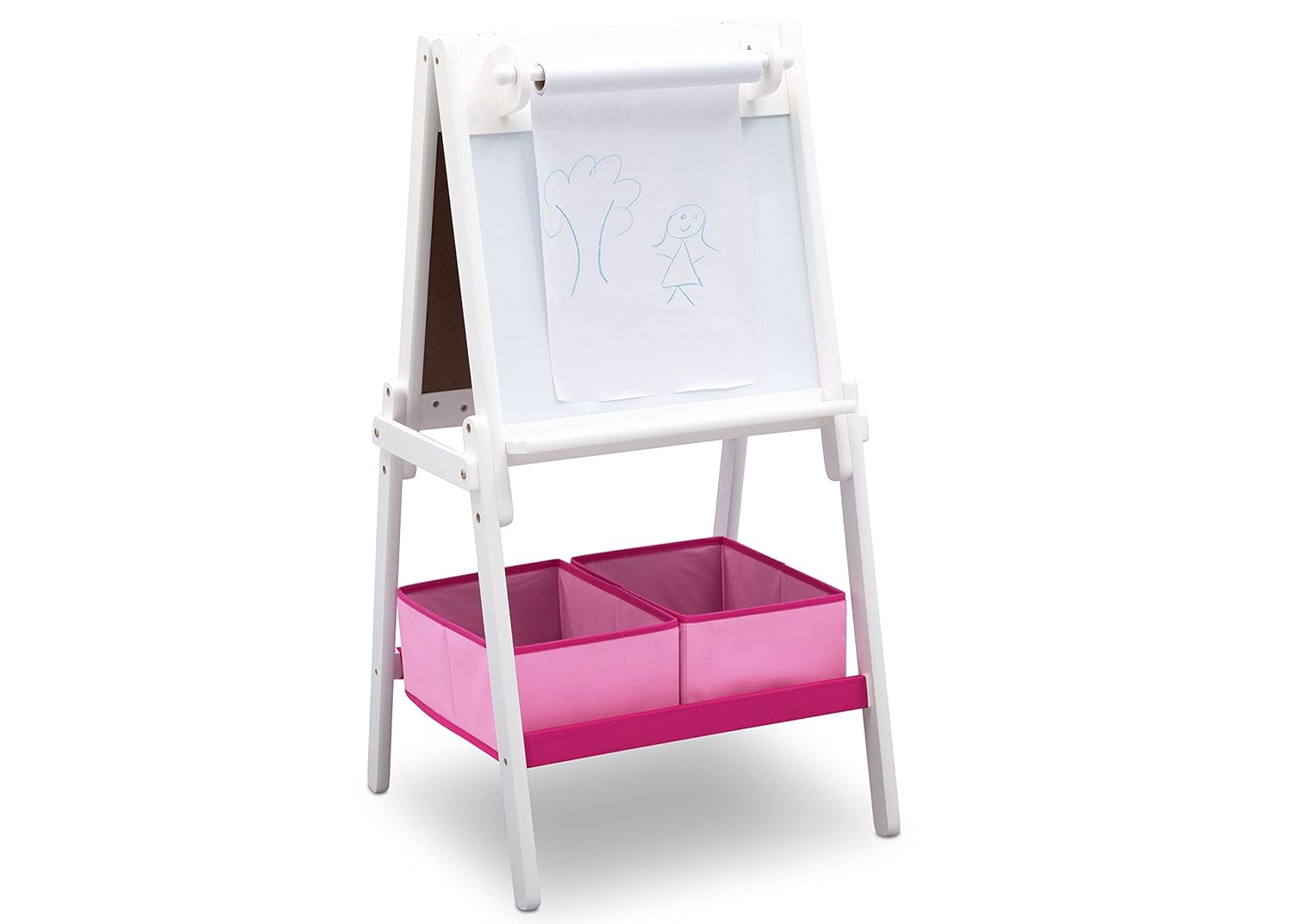 Delta Children MySize Kids Double-Sided Storage Easel -Ideal for Arts & Crafts, Drawing, Homeschooling and More, Bianca White , 21.62x20.5x40.75 Inch (Pack of 1) Pack of 2