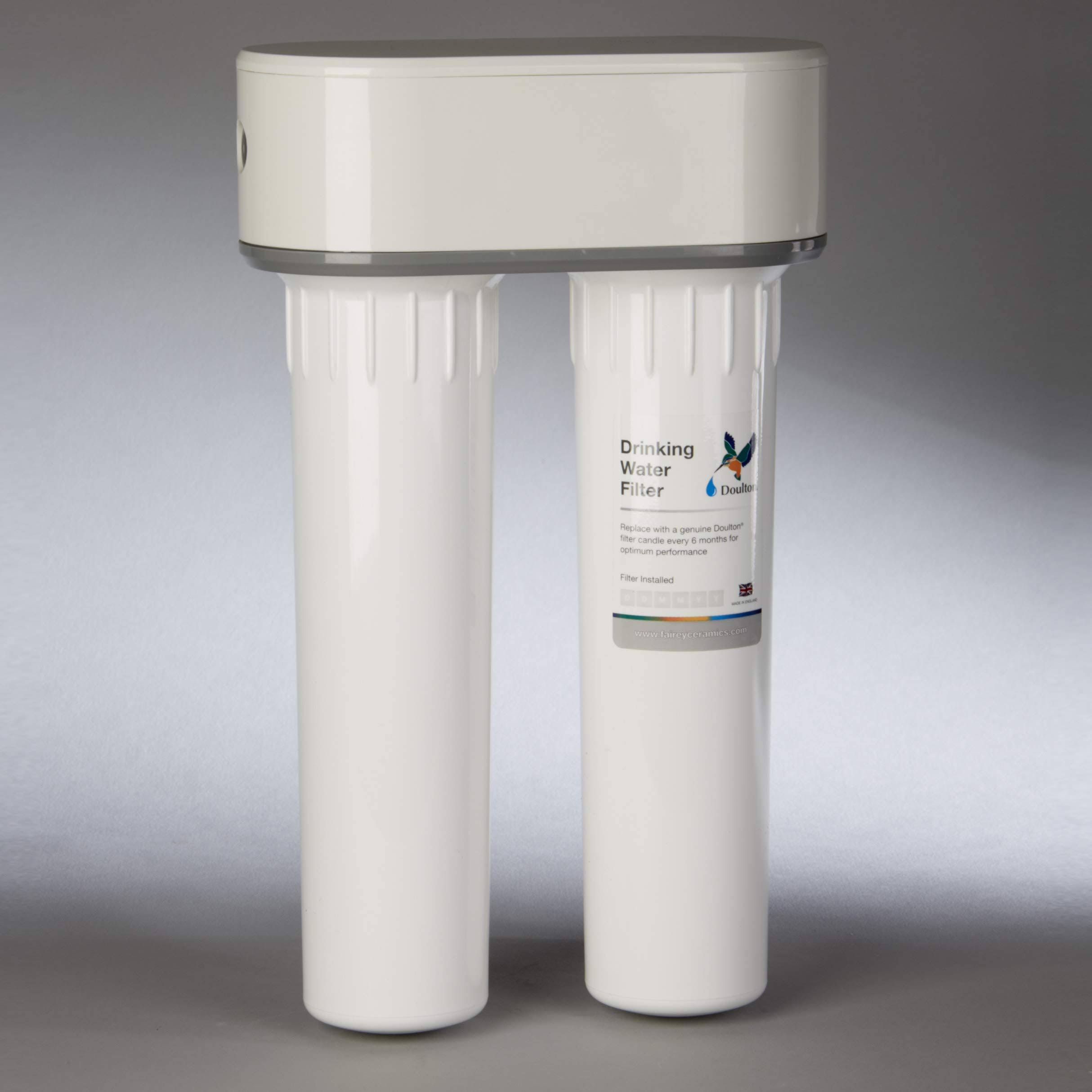 Doulton W9380040 Two Stage Duo Undersink Drinking Water System 3/8 inch, Includes UltraCarb W9123006 u0026 Flouride W9125030 Fil