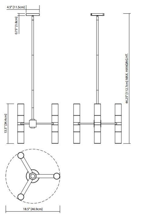 Elan 83920 Glacial Glow 6-Light LED Chandelier in Brushed Nickel
