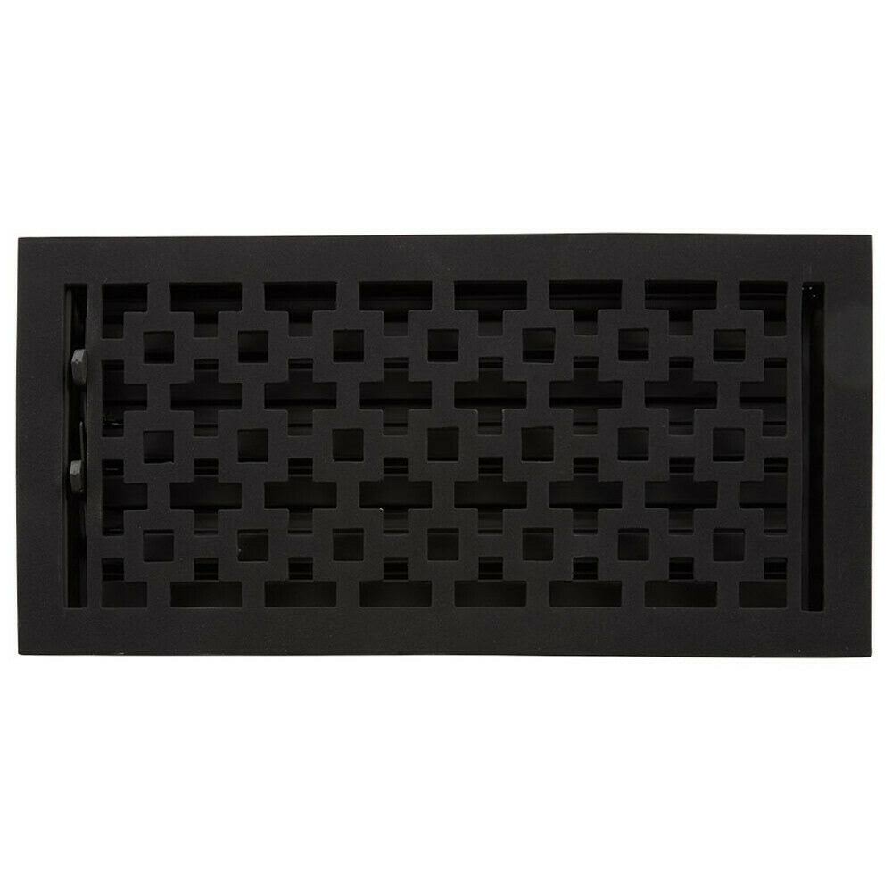 Signature Hardware 943115-6-14 Durand Iron Floor Register - 6x22 x - Black 438239