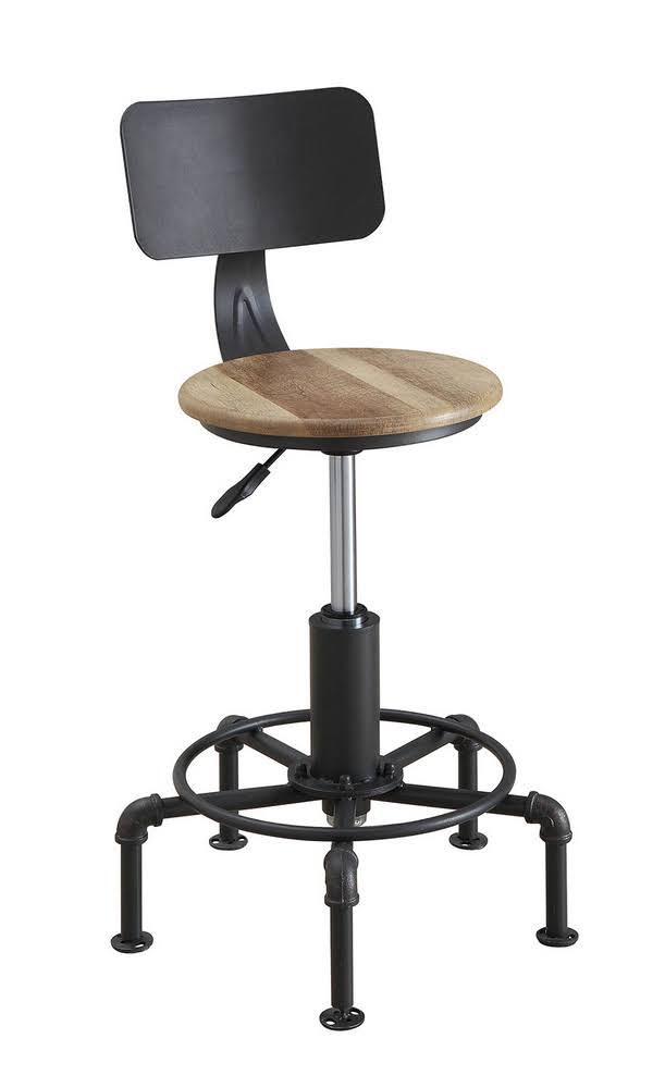 2 Furniture of America Fran Sand Black Bar Stools
